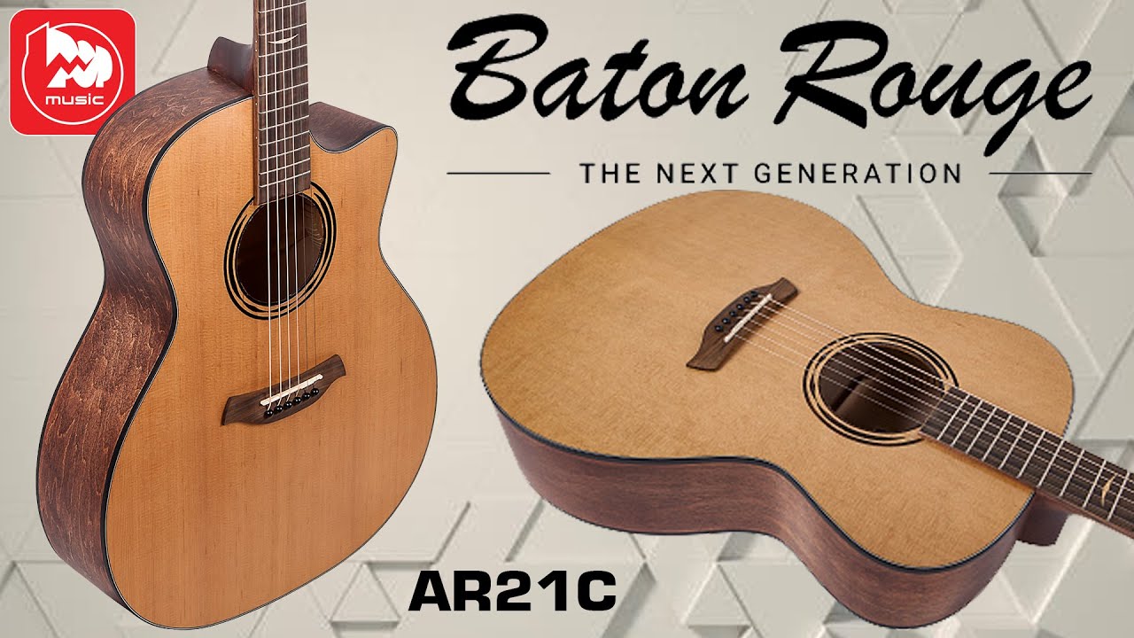 Baton Rouge AR21C - a small acoustic guitar in two versions - YouTube