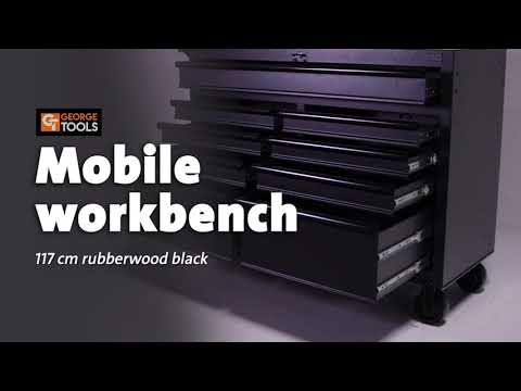 George Tools mobile workbench 117 cm black - YouTube