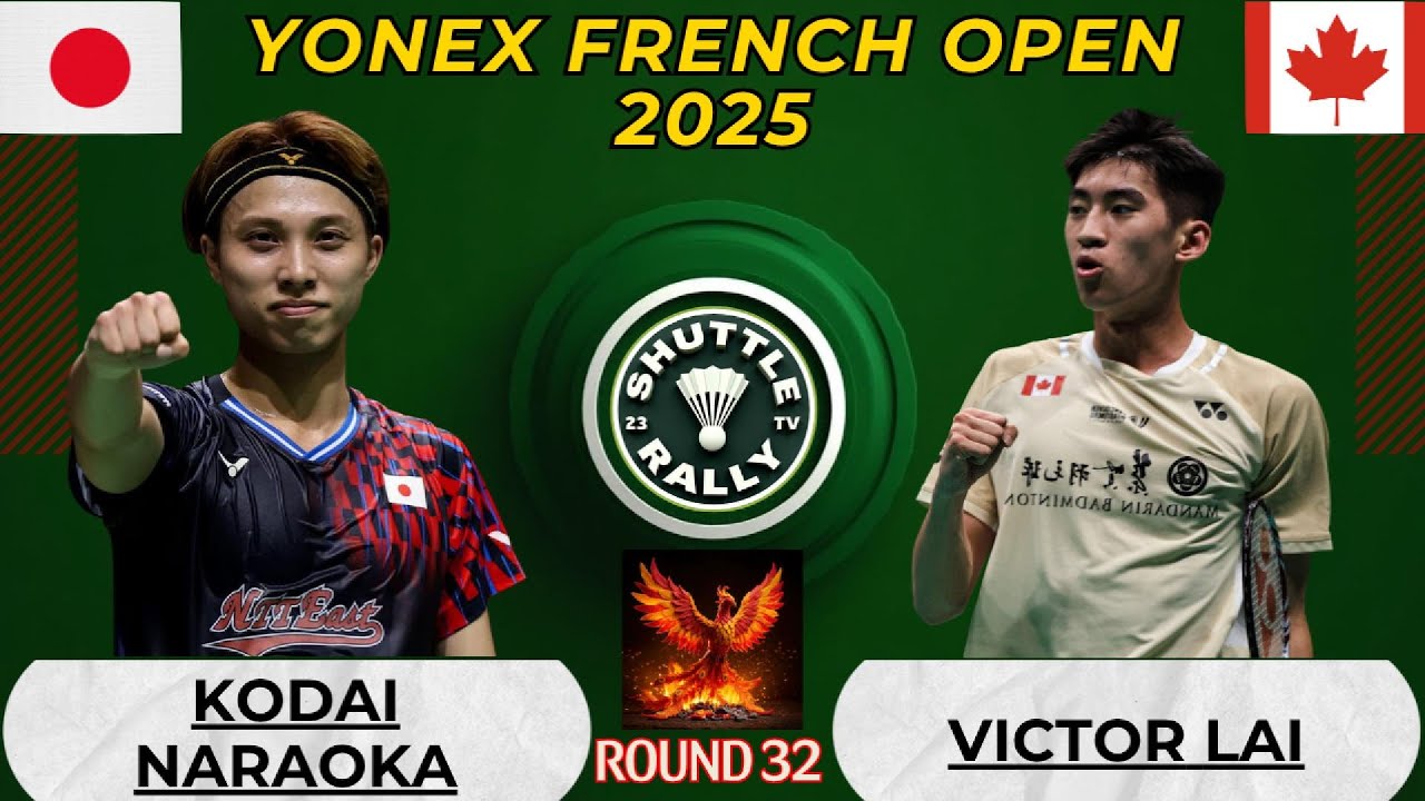 バドミントン】奈良岡功大 (JPN) vs ビクター・ライ (CAN) | 32強 全仏