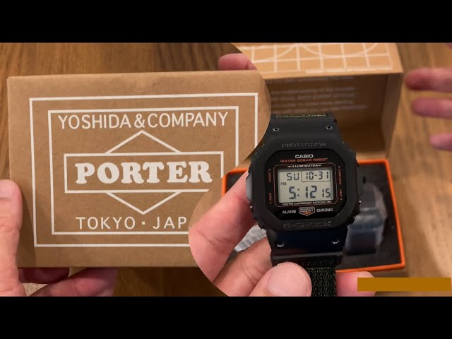 Porter X G-Shock GM-5600EY-1 Unboxing - YouTube