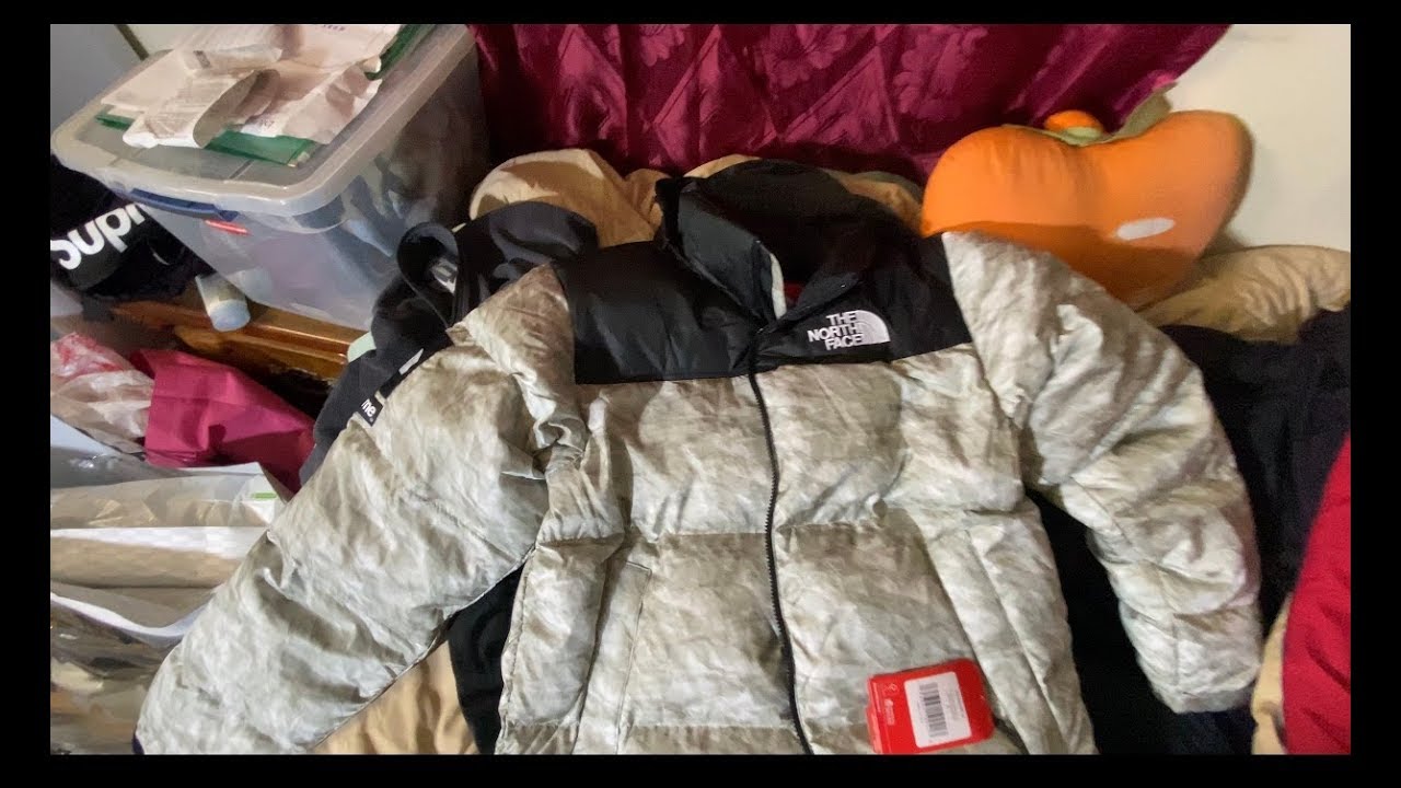 supreme paper nuptse jacket review and fit - YouTube
