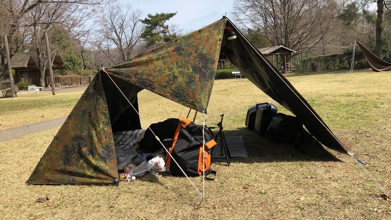 ドイツ軍パップテントで今シーズン初のキャンプツーリング始動！！3/21