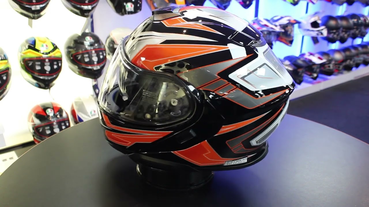 Shoei Neotec 3 Anthem TC-8 Flip Front Helmet (Orange) - YouTube