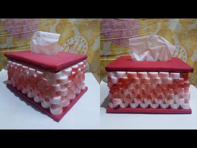 Tissue Box From Plastic Bottle Caps | Best Out Of Waste | Plastic
