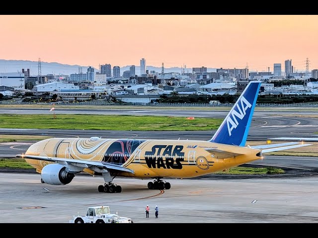 ANA全日空星際大戰STAR WARS彩繪機 たくあん国内線用の C-3PO ANA JET