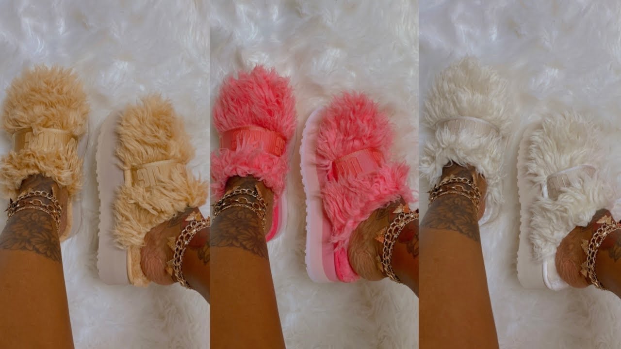 UGG FLUFF MOMMA SUGAR SLIDE UNBOXING REVIEW & TRY ON HAUL | FT