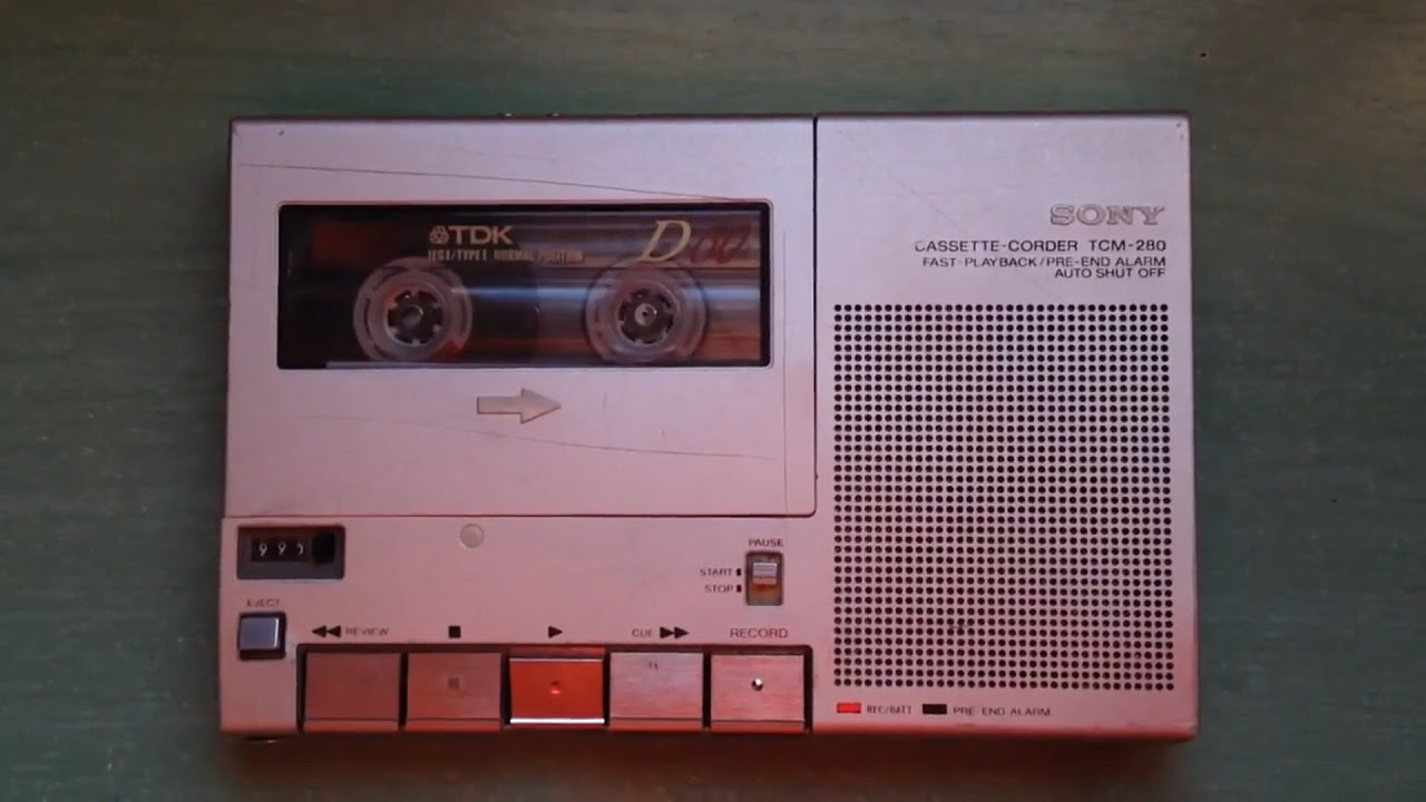 SONY カセットコーダー TCM-280 レザーケース 昭和レトロ 動作未確認