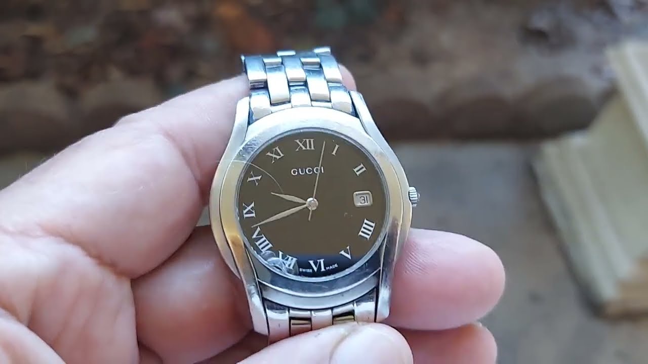 GUCCI 5500M Stainless Steel Wristwatch . - YouTube