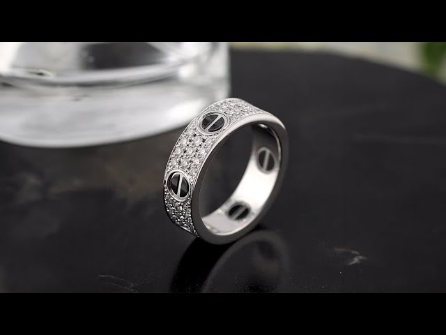CARTIER ラブ リング ホワイトゴールド セラミック パヴェダイヤモンド