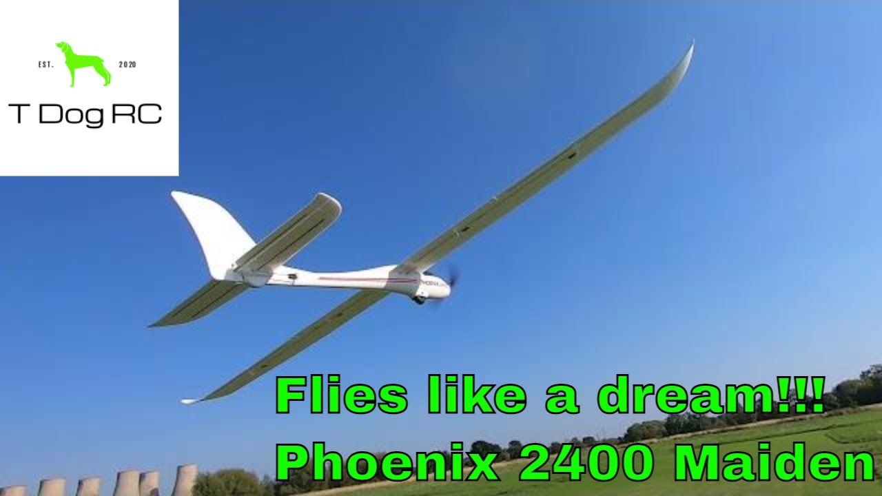 Volantex Phoenix 2400 RC glider - Maiden!!! - YouTube