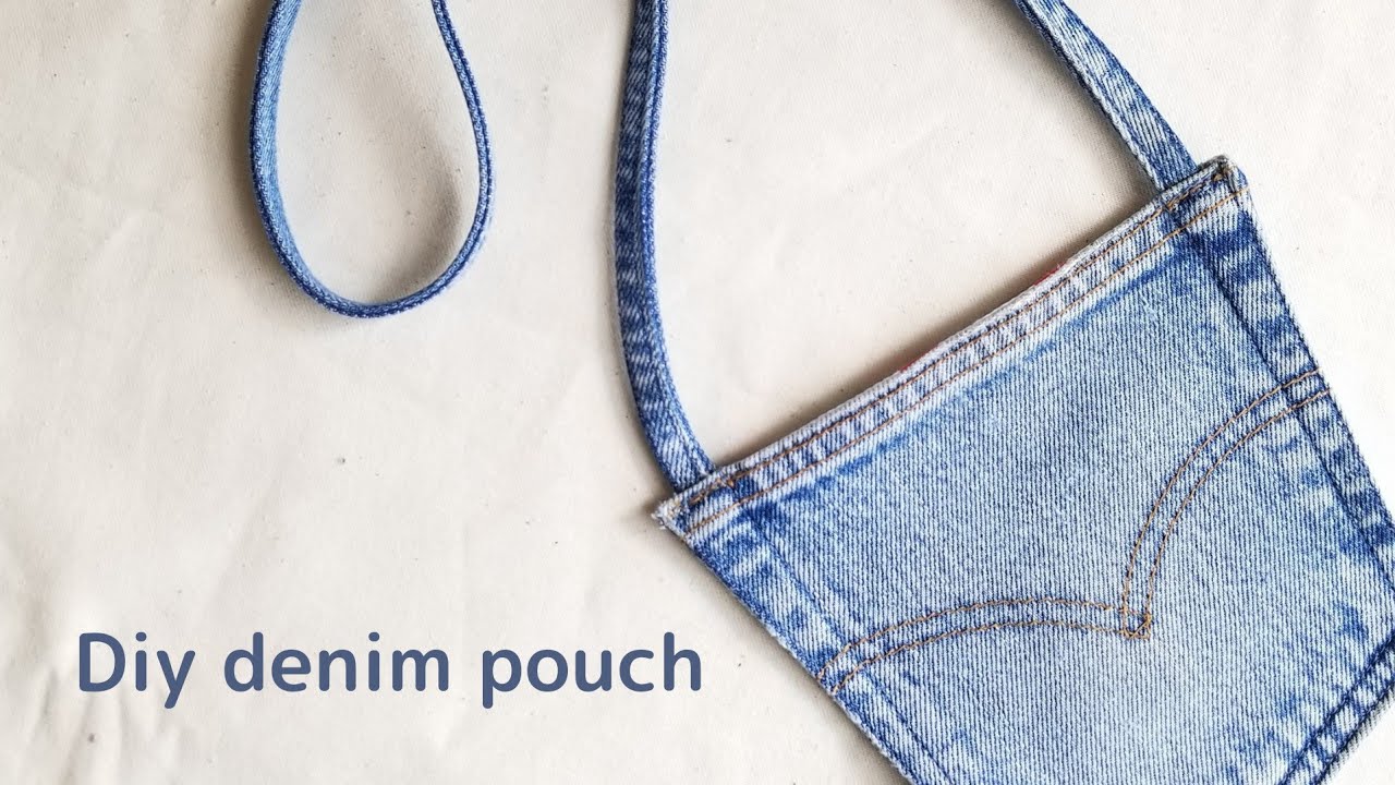 デニムリメイク ポケットポーチ】作り方 /Diy denim pouch - YouTube