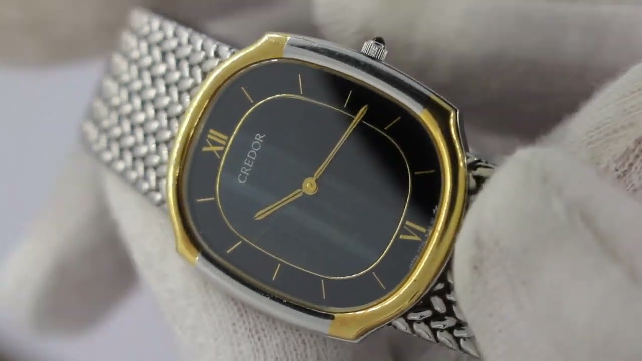 Vintage Seiko Credor 7770-5140 18K Yellow Gold Bezel Stainless