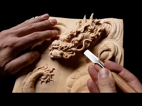 Wood Carving Dragon| To use technic of Japanese traditional wood