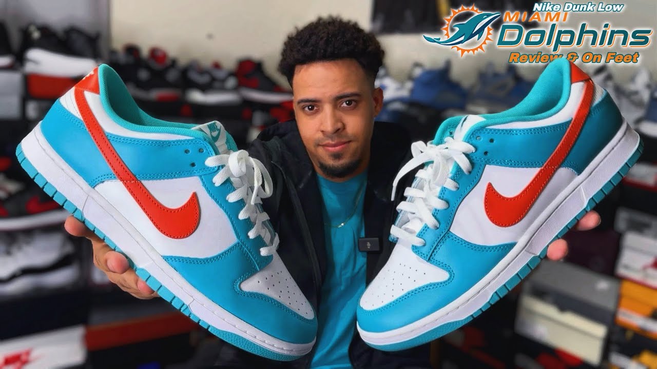 Nike Dunk Low “Miami Dolphins 🐬” Review and On Feet - YouTube