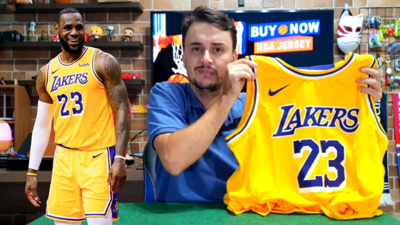 JERSEY LAKERS LEBRON JAMES 23 I UNBOXING E DETALHES - YouTube