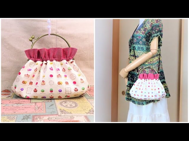 ベンリー口金バッグ作り方 how to make a bag 型紙の作り方 ショルダー