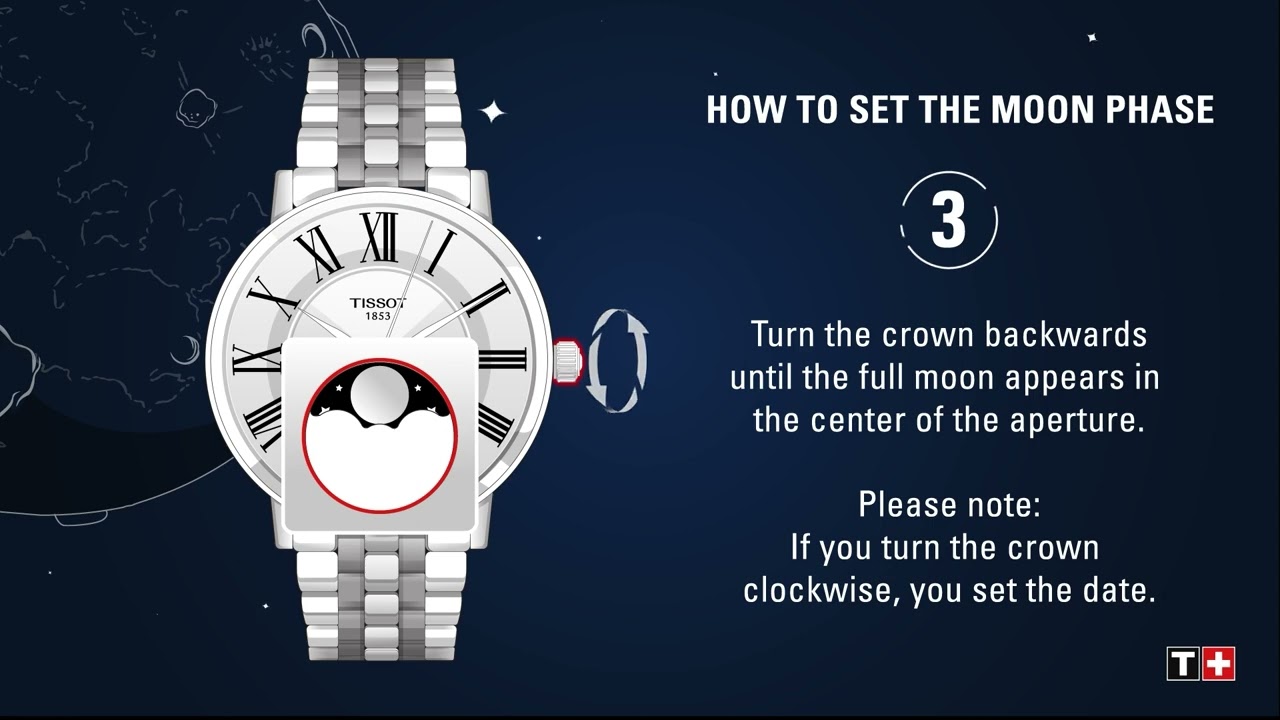 TISSOT | How to set the Moon Phase on your watch - Tutorial (EN