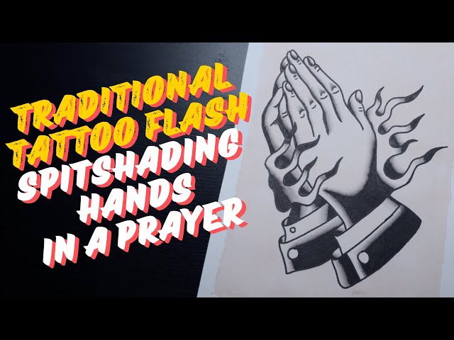 Prayer Hands | Painting American Traditional Tattoo Flash