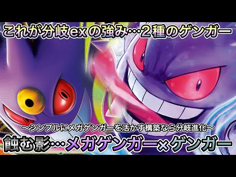 1655【ポケカ】メガゲンガーexとゲンガーex！進化元の共有…HP310が