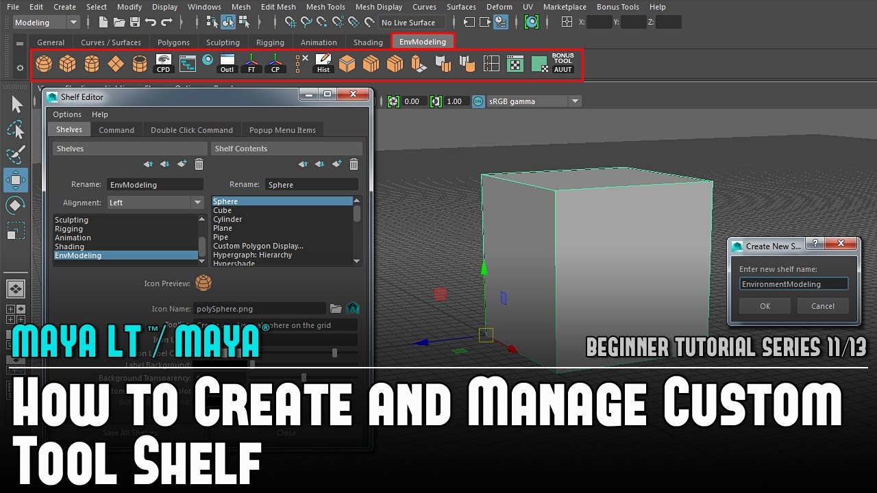 Maya Beginner Tutorial 11/13: How to Create & Manage Custom Tool