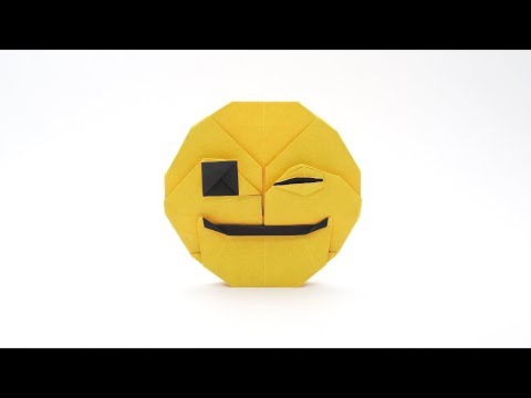 ORIGAMI WINK FACE EMOJI 😉 (Jo Nakashima) - YouTube