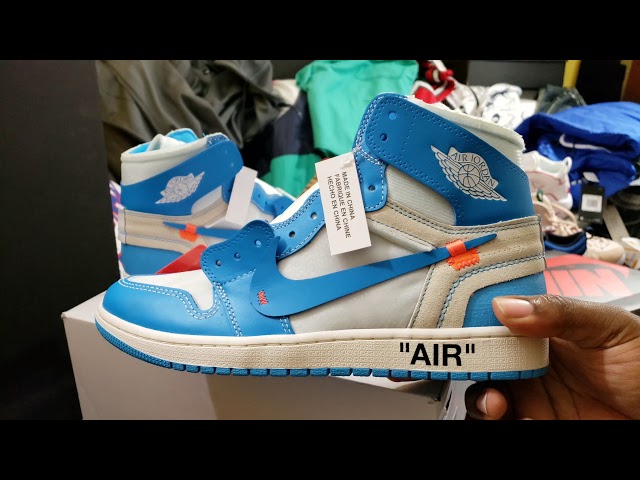 NEW OFF WHITE X AIR JORDAN RETRO 1 OG 'UNC' RETAIL REVIEW - YouTube