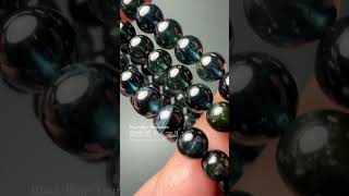 希少カラー/高品質+]ブラックブルートルマリンブレスレット（約6.5mm玉