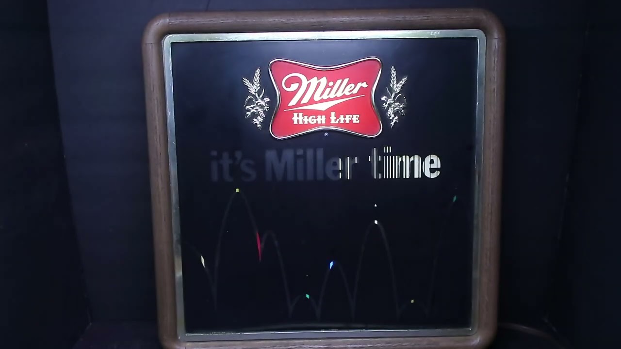 1982 Miller High Life Beer Bouncing Ball Motion Sign Bar Light