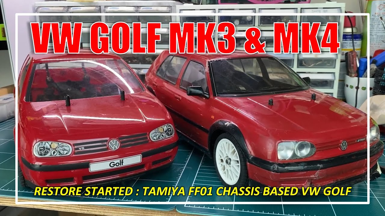 TAMIYA FF01] TWO VW GOLF IN VINTAGE FF01 CHASSIS, RESTORE PROJECT