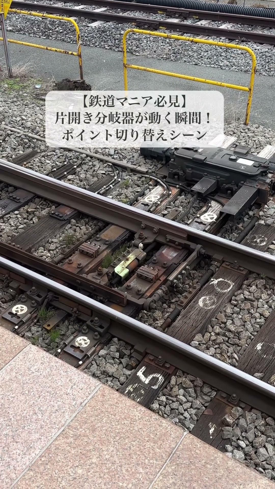 鉄道マニア必見】片開き分岐器が動く瞬間！ポイント切り替えシーン