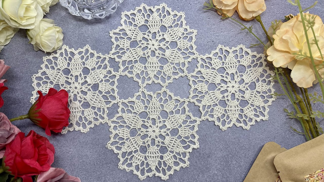 モチーフ繋ぎ・ドイリーの編み方｜How to crochet doily | レース編み