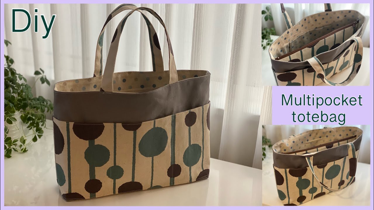 ポケットいっぱいトートバッグ作り方How To Make Multi Pocket Totebag