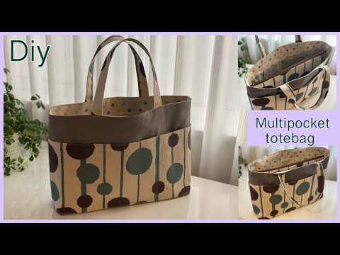 ポケットいっぱいトートバッグ作り方How To Make Multi Pocket Totebag