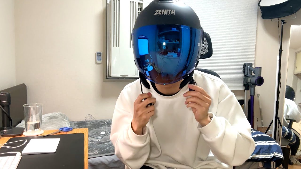 I bought a new jet helmet! Mirror shield installed《ZENITH YJ-22
