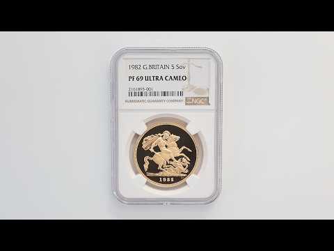 1982 英国 エリザベス2世 ソブリン 5ポンド（5ソブリン）金貨 プルーフ