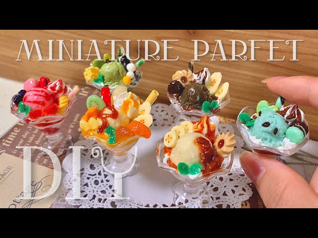 スイーツデコ】6種のミニチュアパフェの作り方 夏休み工作 フェイク
