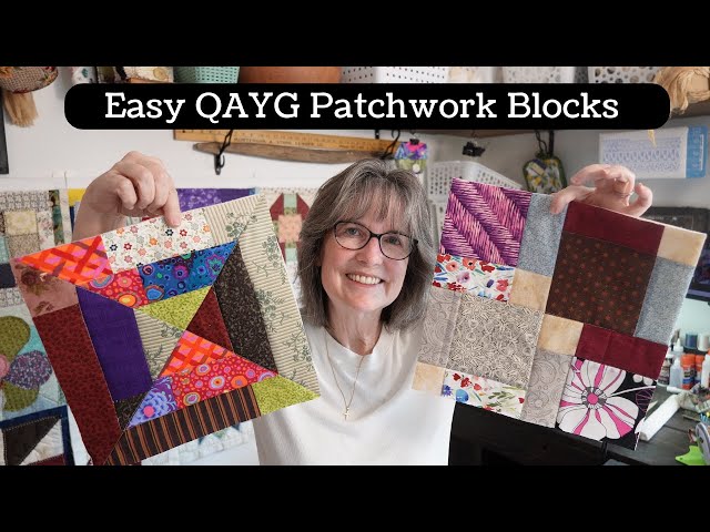 Two Vintage Quilt Blocks From Your Fabric Scraps - Tossed Nine