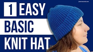 Easy Hat Knitting Pattern- All Garter, One Rectangle - YouTube