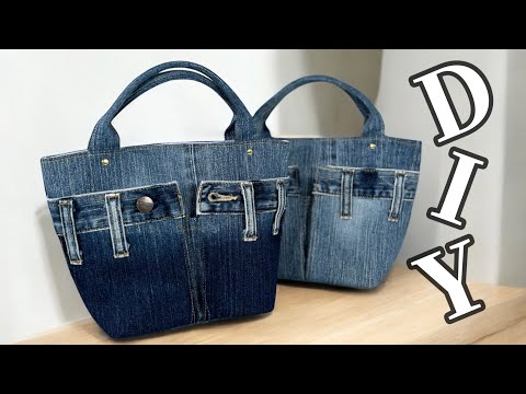 トートバッグの作り方】ジーンズの色合いを活用❣️1本のジーンズから