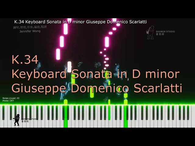 K.34 Keyboard Sonata in D minor Giuseppe Domenico Scarlatti - YouTube