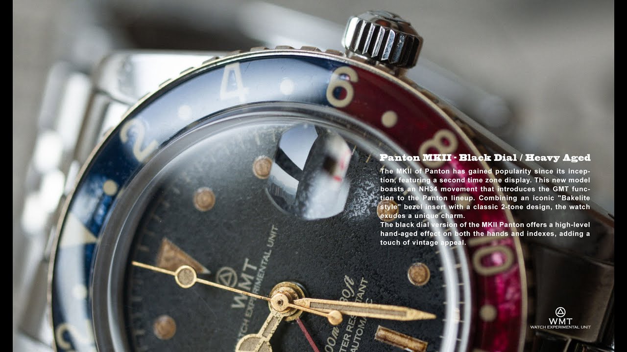 WMT WATCHES Panton MKII – Black Dial / Heavy Aged - YouTube