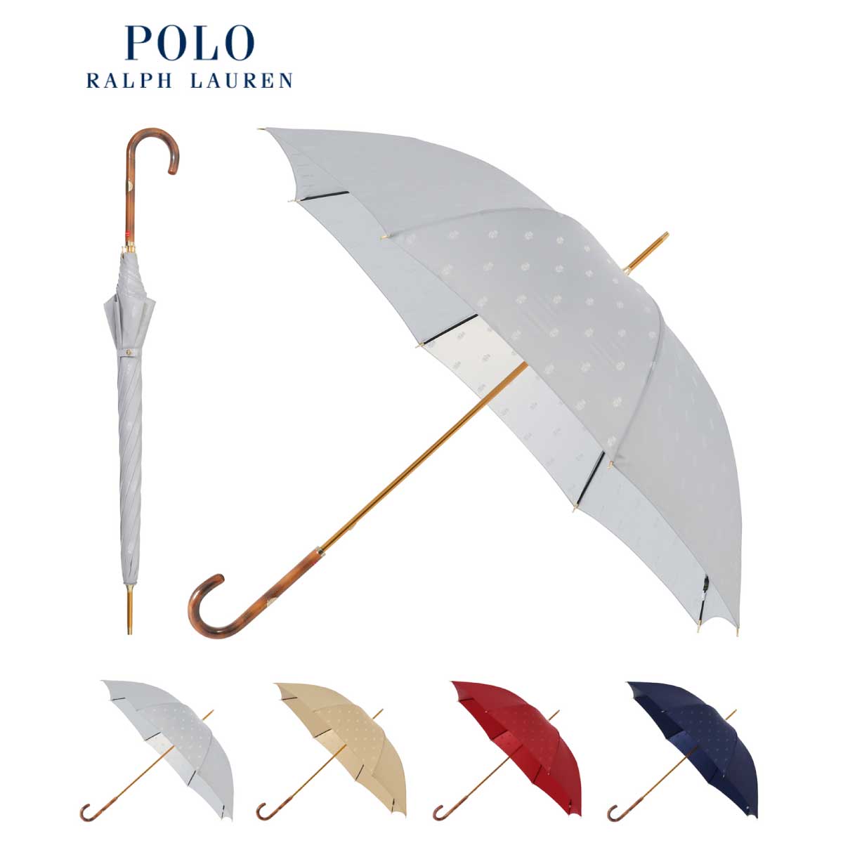 日本製】雨傘 長傘 ポロベア カチオンジャガード UV ユニセックス