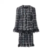 シャネル ココボタン ウール×アクリル セットアップ 40 レディース