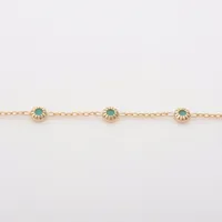 アガット ドリーミードリーミー ターコイズ ブレスレット K10(YG) 0.9g