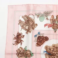 エルメス カレ45 CONFIDENTS DESCOEURS 心の友 スカーフ シルク ピンク