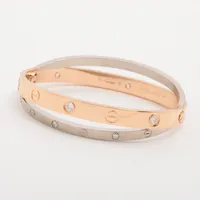 カルティエ ラブ ハーフ ダイヤ ブレスレット 750(PG×WG) 45.6g