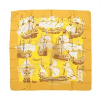 エルメス スカーフ カシミヤ×シルク カレH100 FERRY TALES フェリー