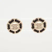 シャネル ココマーク B24K ピアス(両耳用) GP×レザー ゴールド