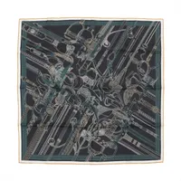 エルメス スカーフ シルク ブラック×ネイビー カレ70 ダブルフェイス