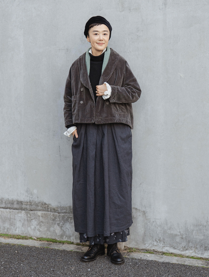 UpcycleLino] 起毛タック吊りスカート｜nest Robe / CONFECT ONLINE SHOP